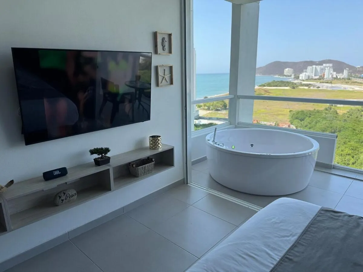Suite Con Lujoso Jacuzzi, Piso 14 Y Vista Al Mar Santa Marta