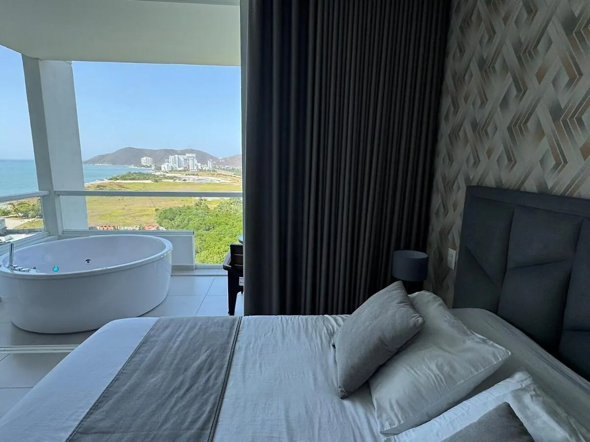 Suite Con Lujoso Jacuzzi, Piso 14 Y Vista Al Mar Santa Marta  0*, Santa Marta (Magdalena) Colombia