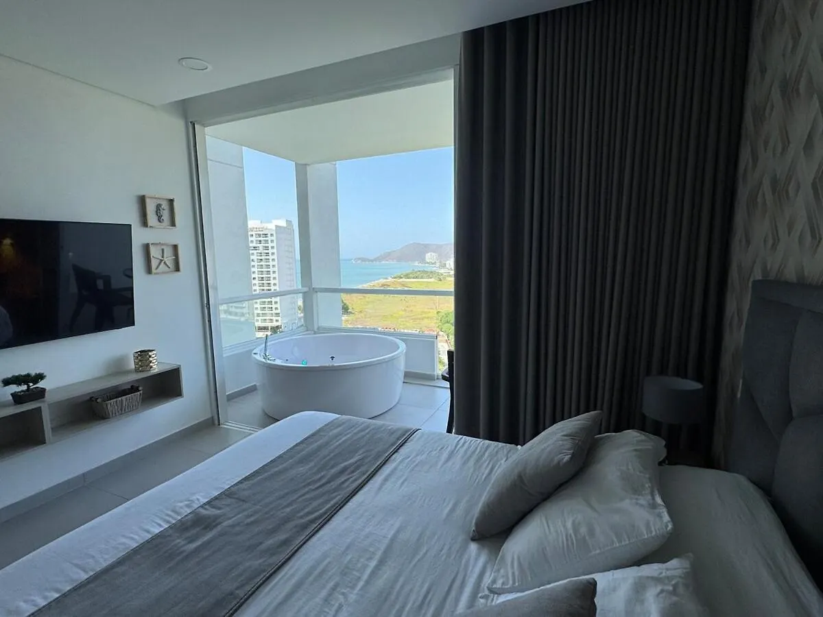 Suite Con Lujoso Jacuzzi, Piso 14 Y Vista Al Mar Santa Marta  Apartment Santa Marta (Magdalena)