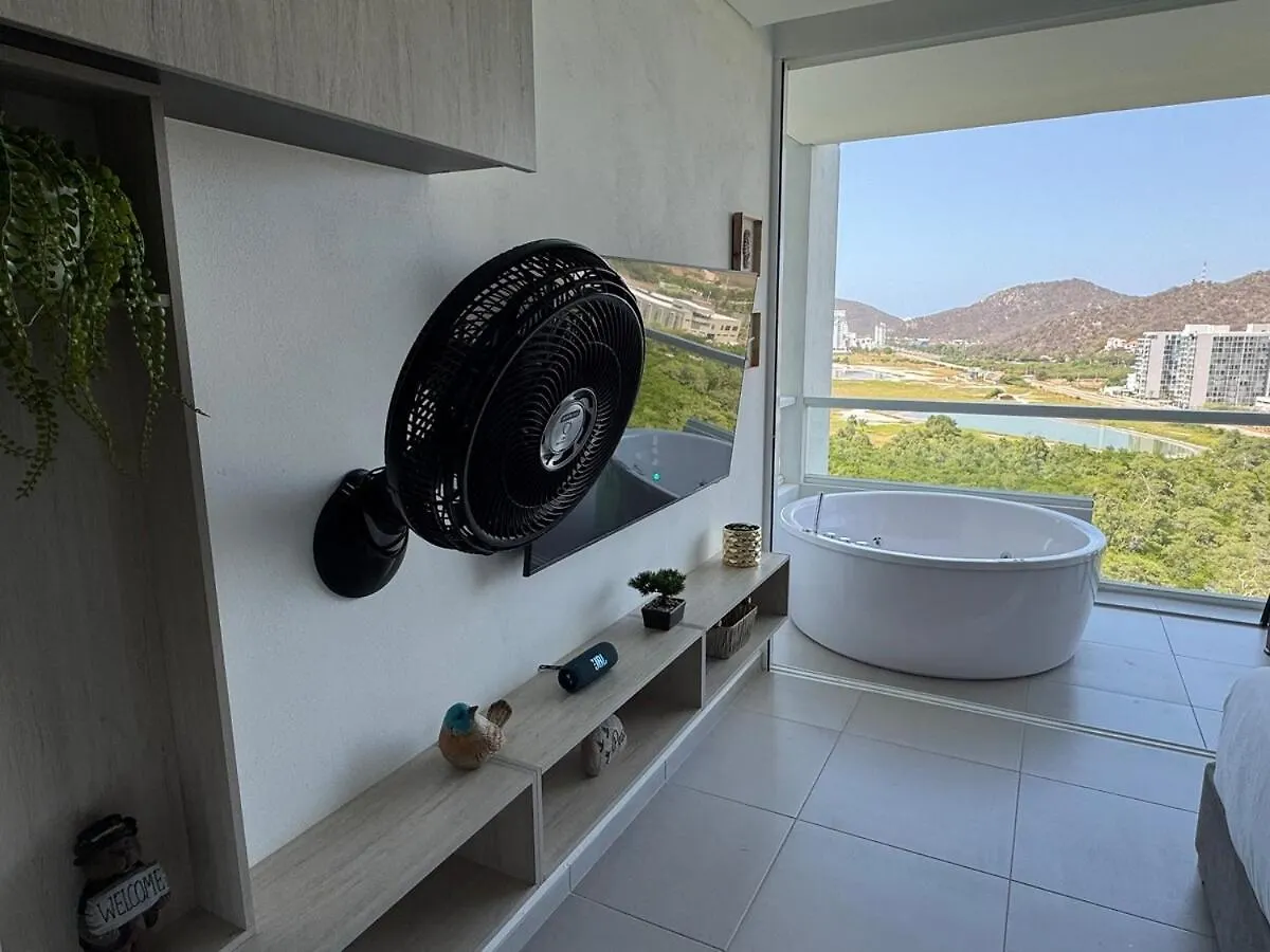 Suite Con Lujoso Jacuzzi, Piso 14 Y Vista Al Mar Santa Marta  Apartment Santa Marta (Magdalena)